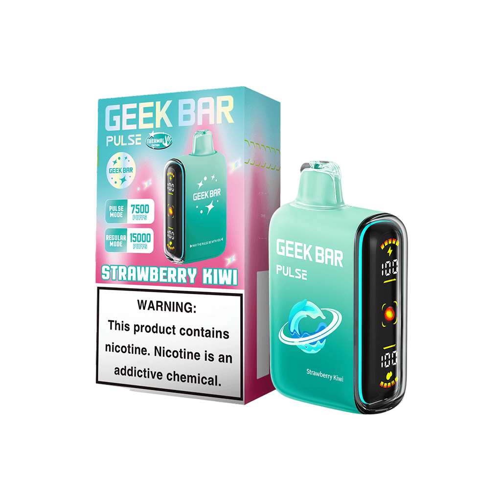Strawberry Kiwi Geek Bar Pulse 15000 — buy authentic Geek Bar 15K puff disposable vape at Online Vape Shop USA