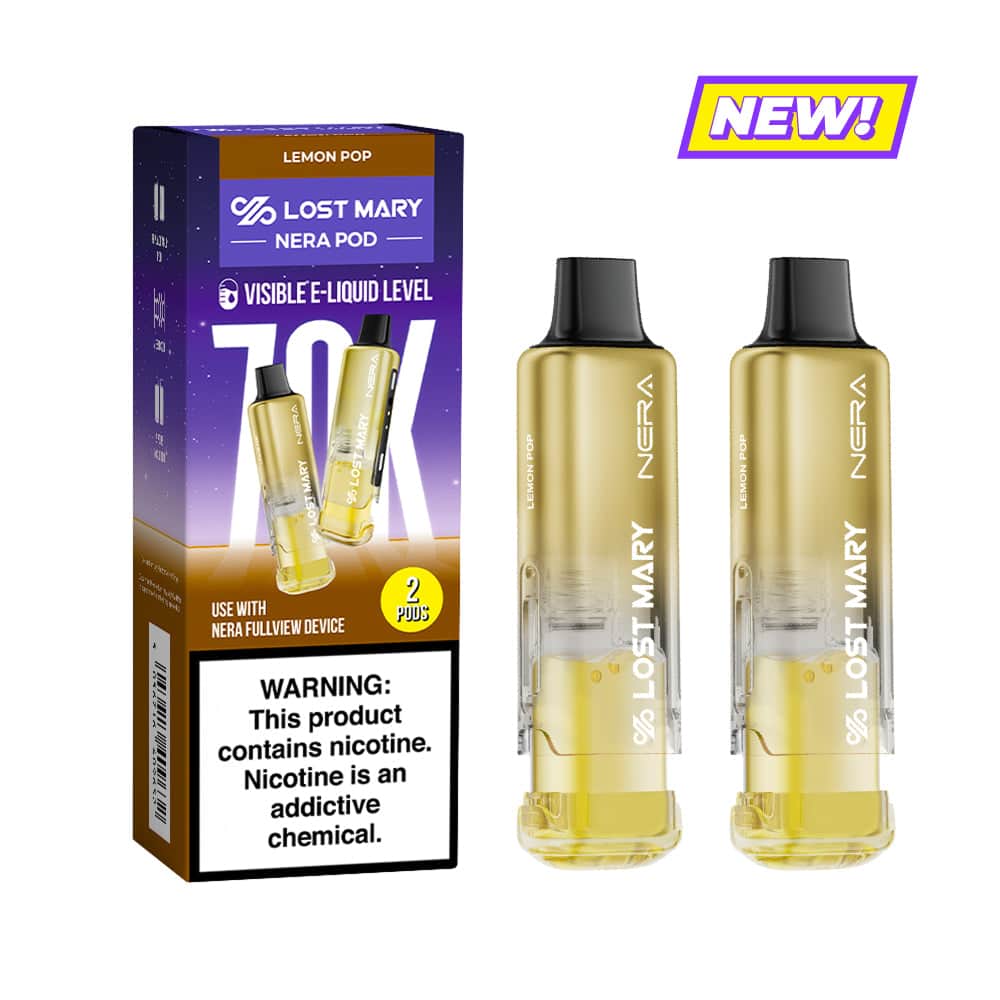 Lemon Pop Lost Mary Nera Fullview 70K Pod — buy authentic Lost Mary 70K puff disposable vape at Online Vape Shop USA