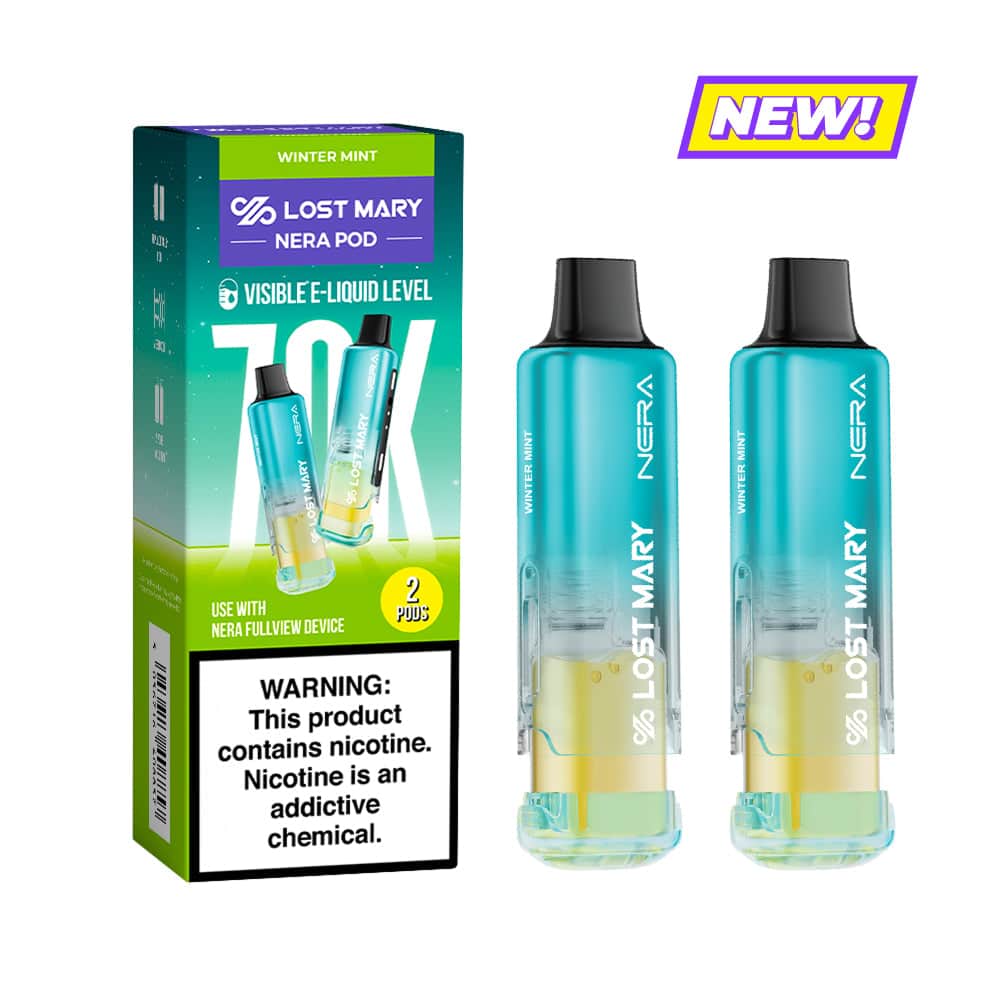 Winter Mint Lost Mary Nera Fullview 70K Pod — buy authentic Lost Mary 70K puff disposable vape at Online Vape Shop USA