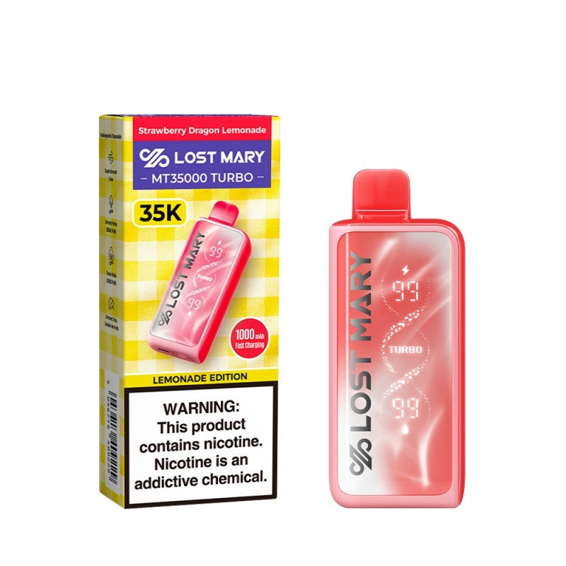 Strawberry Dragon Lemonade Lost Mary MT35000 Turbo Vape — buy authentic Lost Mary 35K puff disposable vape at Online Vape Shop USA