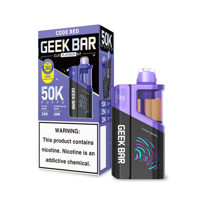 Code Red Geek Bar Clio 50K Vape Kit — buy authentic Geek Bar 50K puff disposable vape at Online Vape Shop USA