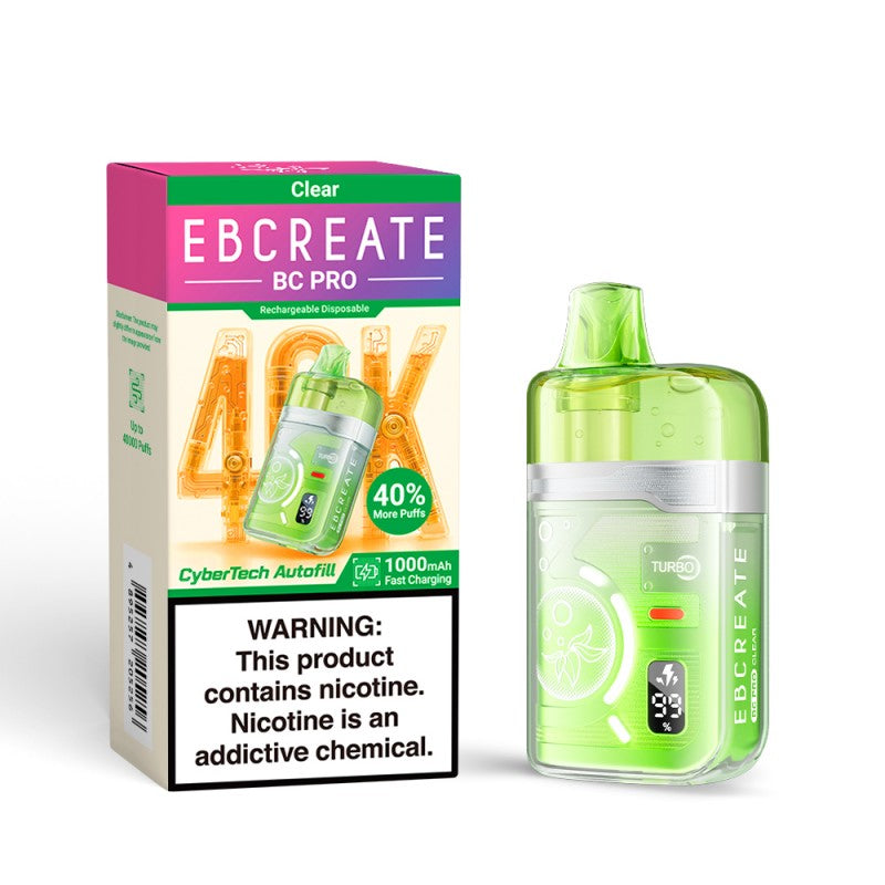 EB Vape BC PRO 40K Clear — buy authentic EB Vape 40K puff disposable vape at Online Vape Shop USA