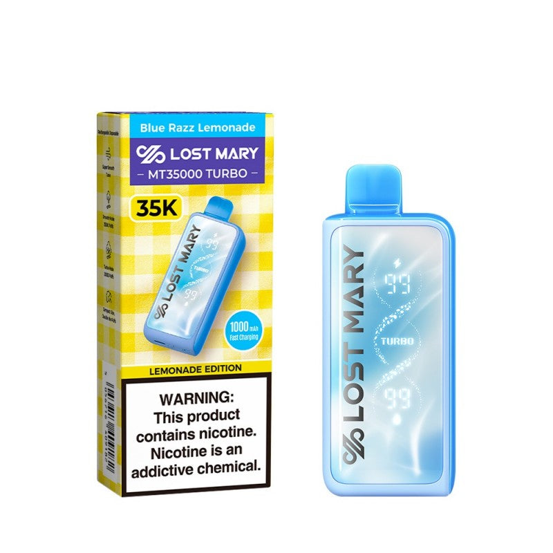 Blue Razz Lemonade Lost Mary MT35000 Turbo Vape — buy authentic Lost Mary 35K puff disposable vape at Online Vape Shop USA