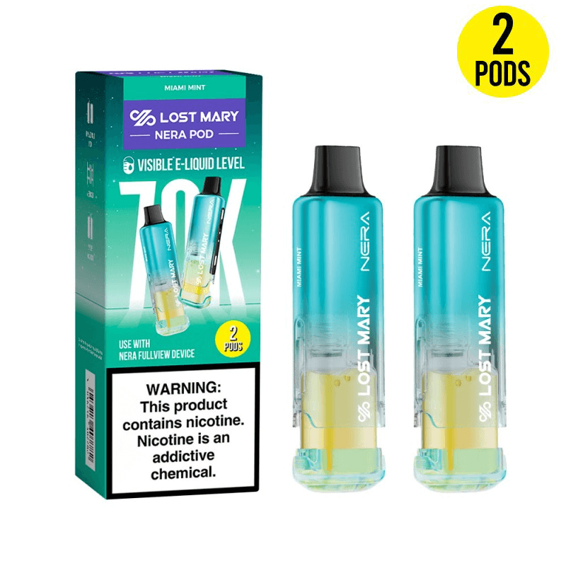 Miami Mint Lost Mary Nera Fullview 70K Pod — buy authentic Lost Mary 70K puff disposable vape at Online Vape Shop USA