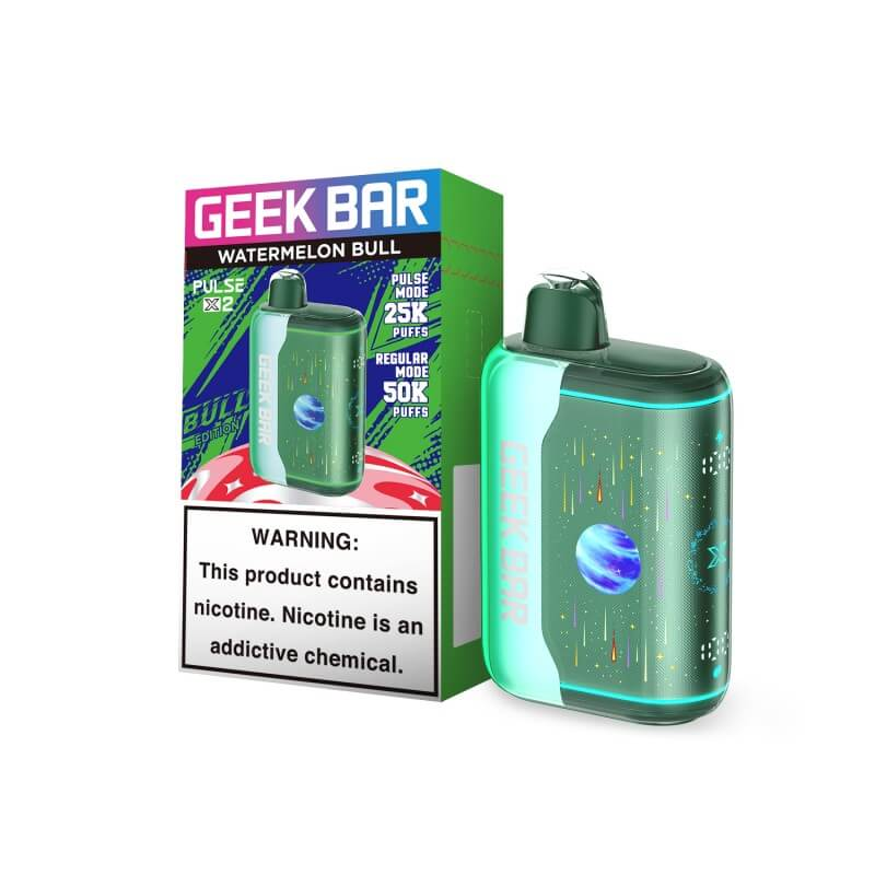 Watermelon Bull Geek Bar Pulse X 2 50K Vape — buy authentic Geek Bar 50K puff disposable vape at Online Vape Shop USA