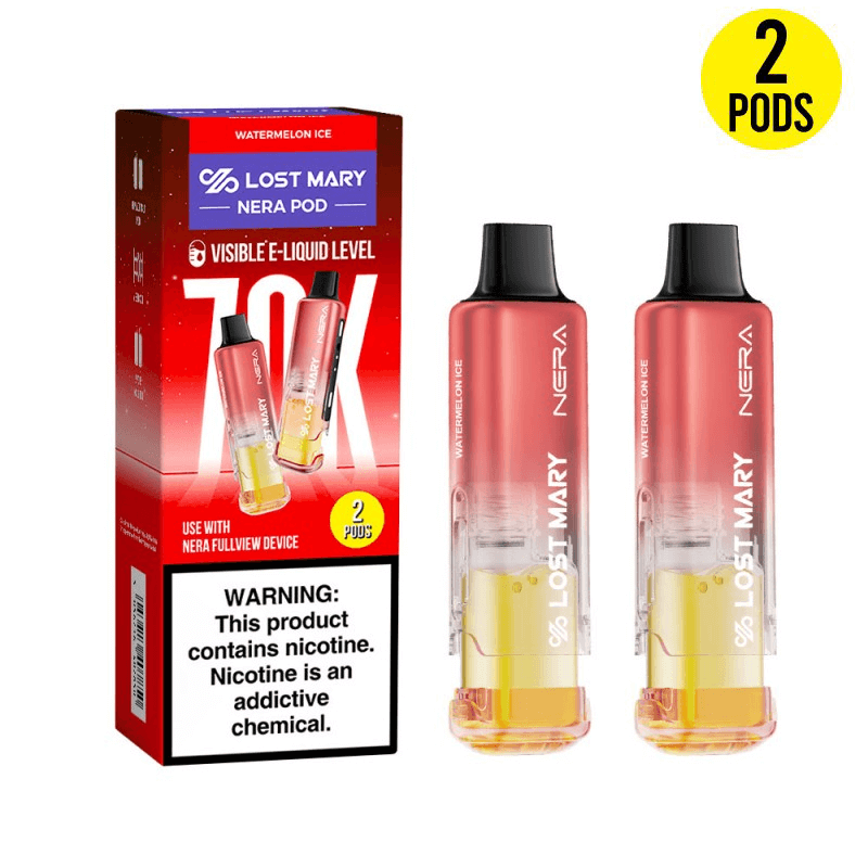 Watermelon Ice Lost Mary Nera Fullview 70K Pod — buy authentic Lost Mary 70K puff disposable vape at Online Vape Shop USA