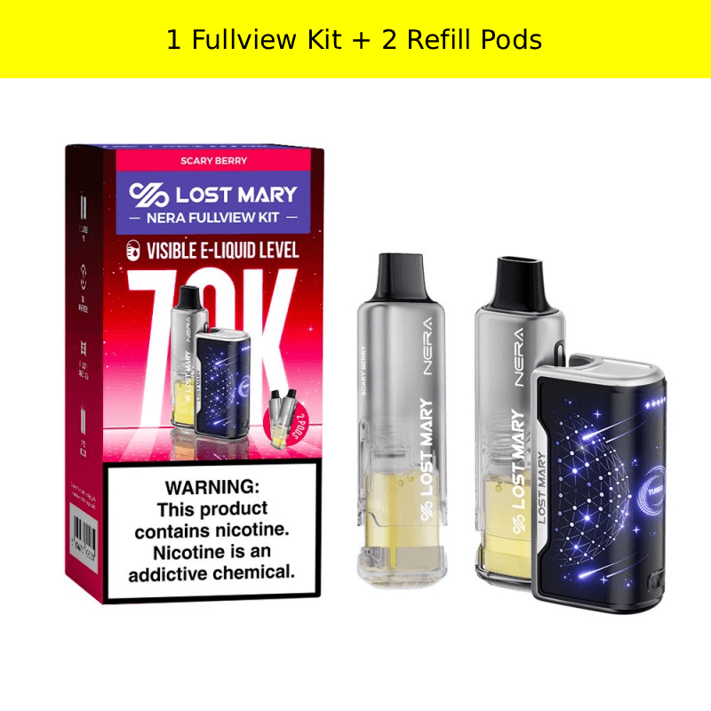Scary Berry Lost Mary Nera Fullview 70K Kit — buy authentic Lost Mary 70K puff disposable vape at Online Vape Shop USA