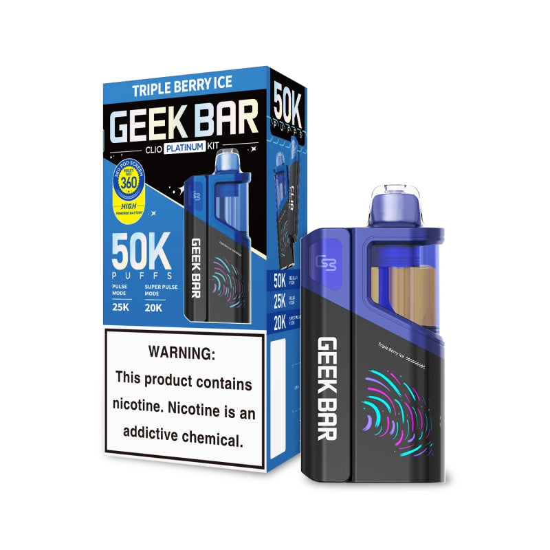 Triple Berry Ice Geek Bar Clio 50K Vape Kit — buy authentic Geek Bar 50K puff disposable vape at Online Vape Shop USA