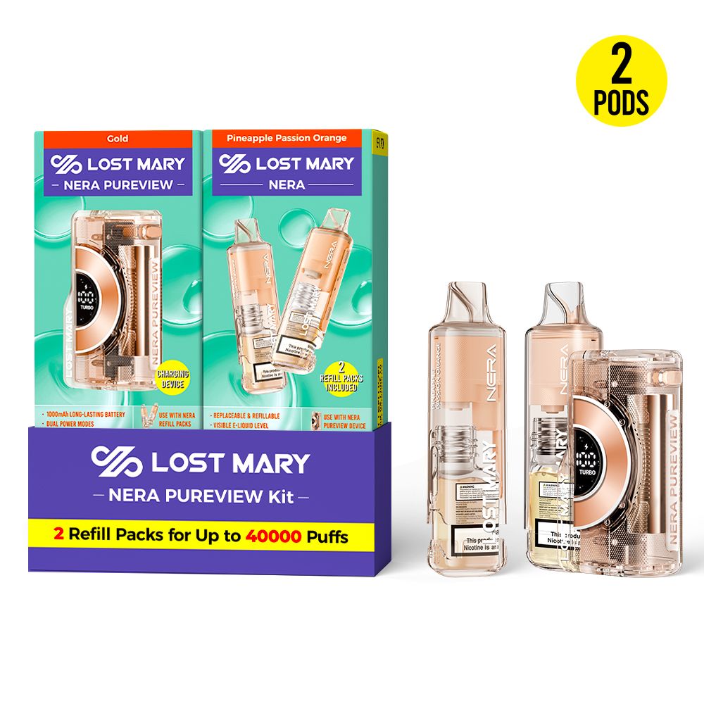 Pineapple Passion Orange Lost Mary NERA Pureview 40K Kit — buy authentic Lost Mary 40K puff disposable vape at Online Vape Shop USA