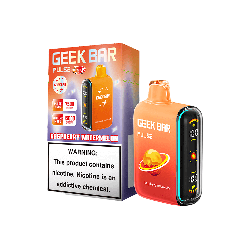 Raspberry Watermelon Geek Bar Pulse 15000 — buy authentic Geek Bar 15K puff disposable vape at Online Vape Shop USA