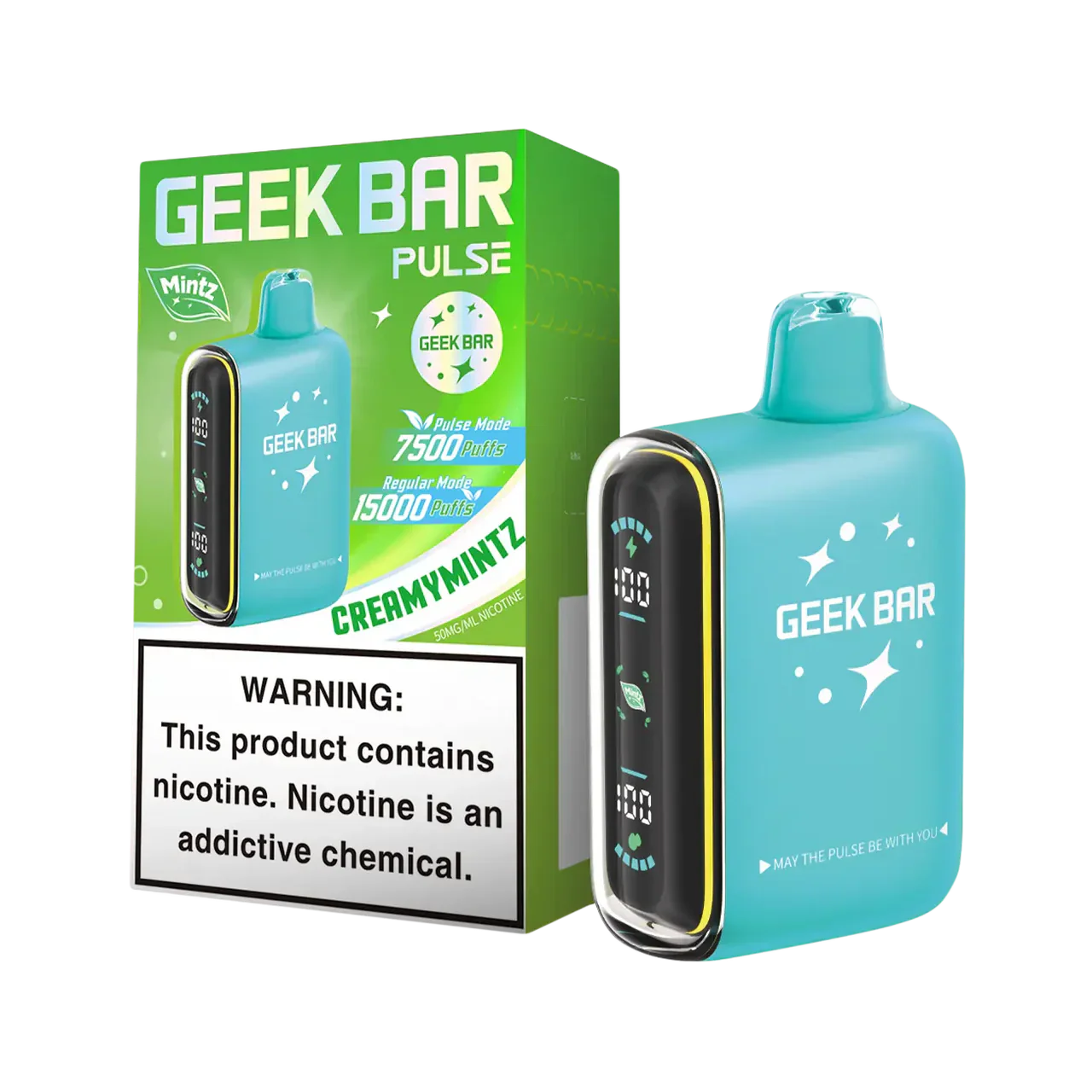 Creamy Mintz Geek Bar Pulse 15000 — buy authentic Geek Bar 15K puff disposable vape at Online Vape Shop USA