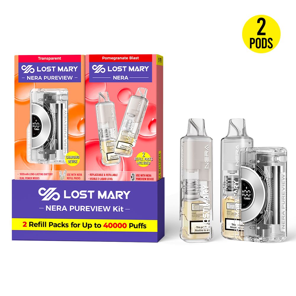 Pomegranate Blast Lost Mary NERA Pureview 40K Kit — buy authentic Lost Mary 40K puff disposable vape at Online Vape Shop USA