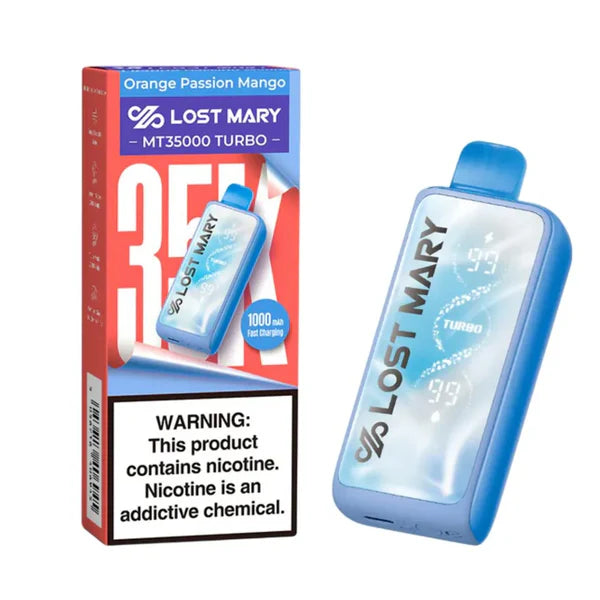 Orange Passion Mango Lost Mary MT35000 Turbo Vape — buy authentic Lost Mary 35K puff disposable vape at Online Vape Shop USA