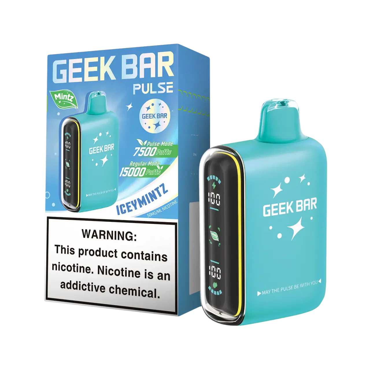 Icey Mintz Geek Bar Pulse 15000 — buy authentic Geek Bar 15K puff disposable vape at Online Vape Shop USA