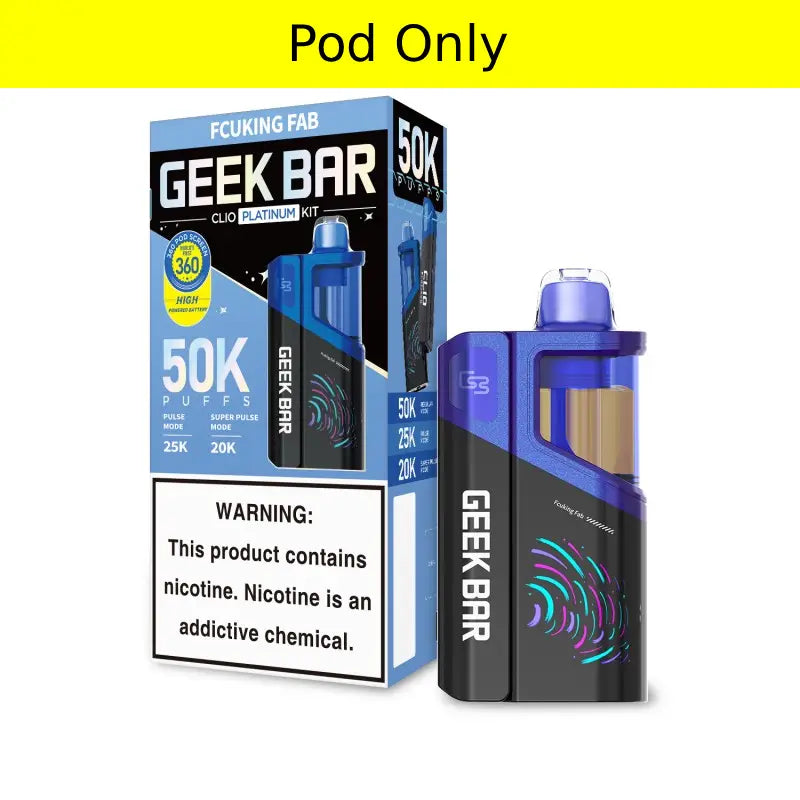 Fcuking Fab Geek Bar Clio Platinum 50K Pod — buy authentic Geek Bar 50K puff disposable vape at Online Vape Shop USA