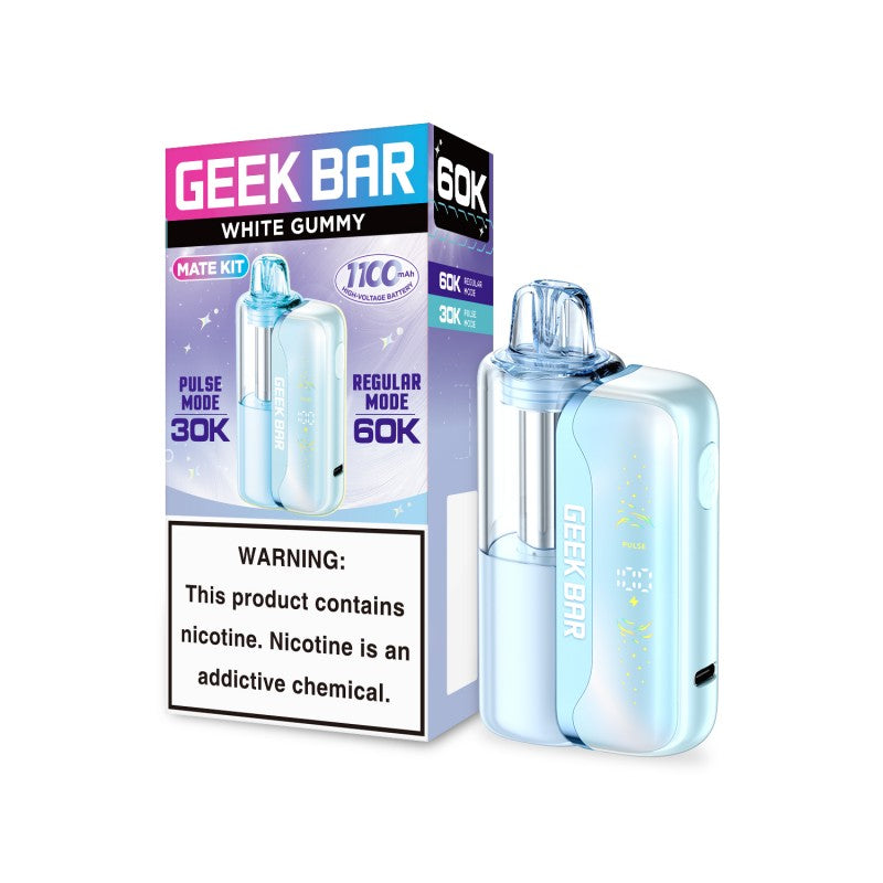 White Gummy Geek Bar Mate 60K Vape Kit — buy authentic Geek Bar 60K puff disposable vape at Online Vape Shop USA