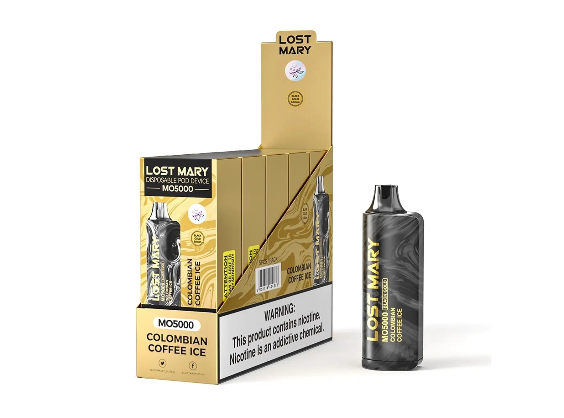 Lost Mary MO5000 Colombian Coffee Ice Vape — buy authentic Lost Mary 5K puff disposable vape at Online Vape Shop USA