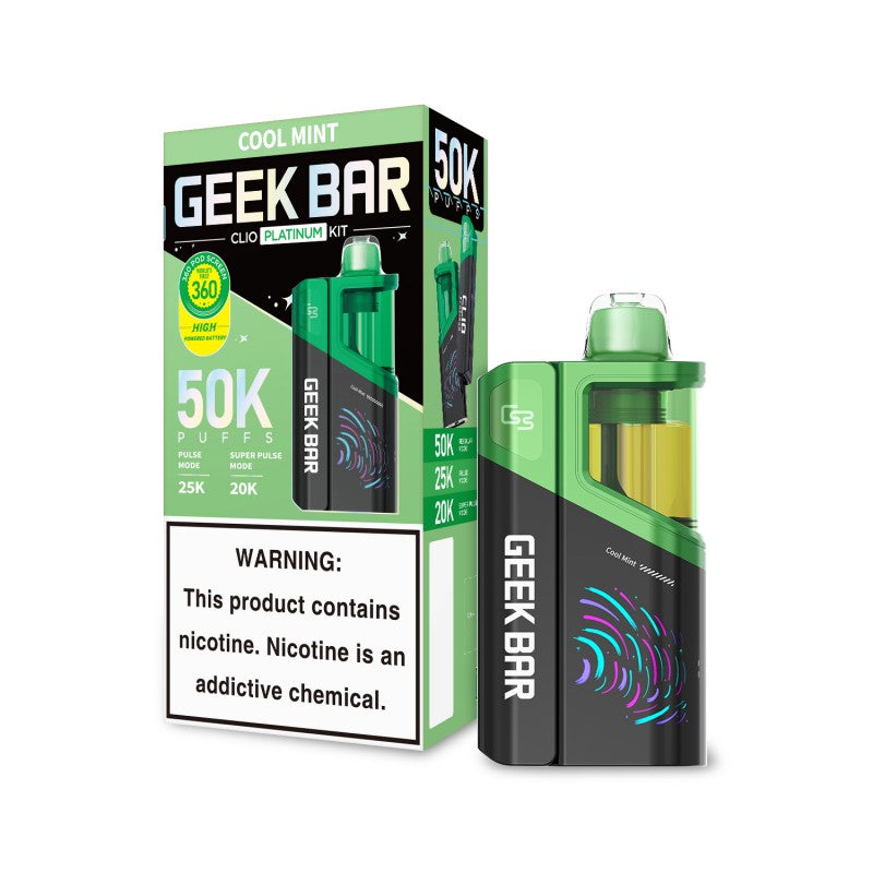 Cool Mint Geek Bar Clio 50K Vape Kit — buy authentic Geek Bar 50K puff disposable vape at Online Vape Shop USA