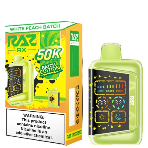 RAZ RX50K White Peach Batch Edition — buy authentic Raz 50K puff disposable vape at Online Vape Shop USA