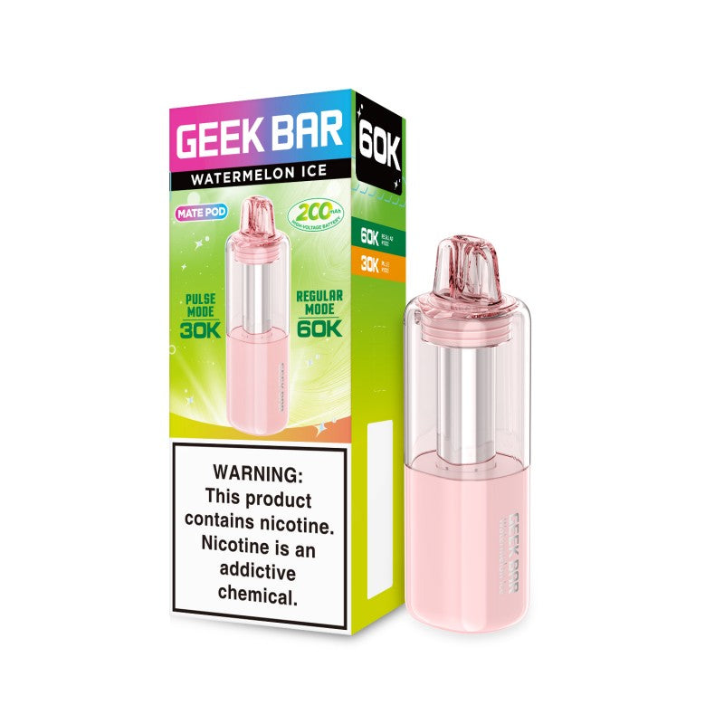 Watermelon Ice Geek Bar Mate 60K Disposable Pod — buy authentic Geek Bar 60K puff disposable vape at Online Vape Shop USA