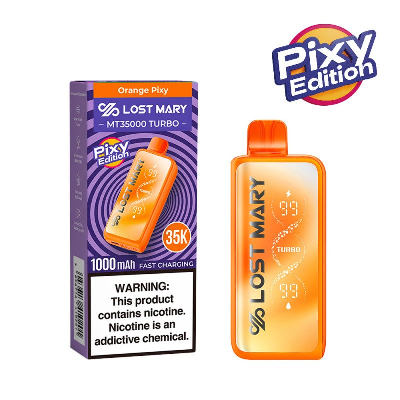 Orange Pixy Lost Mary MT35000 — buy authentic Lost Mary 35K puff disposable vape at Online Vape Shop USA