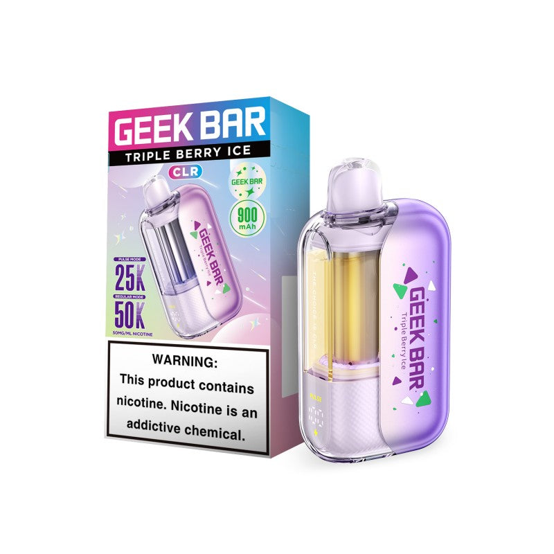 Triple Berry Ice Geek Bar CLR 50K Vape — buy authentic Geek Bar 50K puff disposable vape at Online Vape Shop USA