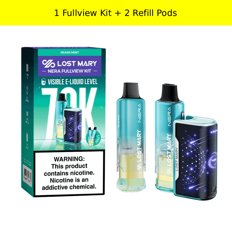 Miami Mint Lost Mary Nera Fullview 70K Kit — buy authentic Lost Mary 70K puff disposable vape at Online Vape Shop USA
