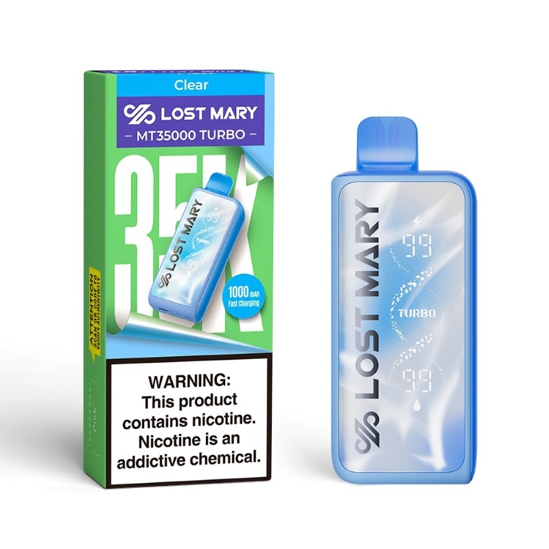 Clear Lost Mary MT35000 Turbo Vape — buy authentic Lost Mary 35K puff disposable vape at Online Vape Shop USA