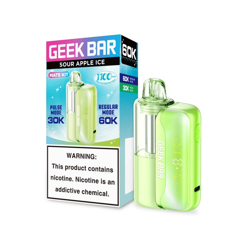 Sour Apple Ice Geek Bar Mate 60K Vape Kit — buy authentic Geek Bar 60K puff disposable vape at Online Vape Shop USA