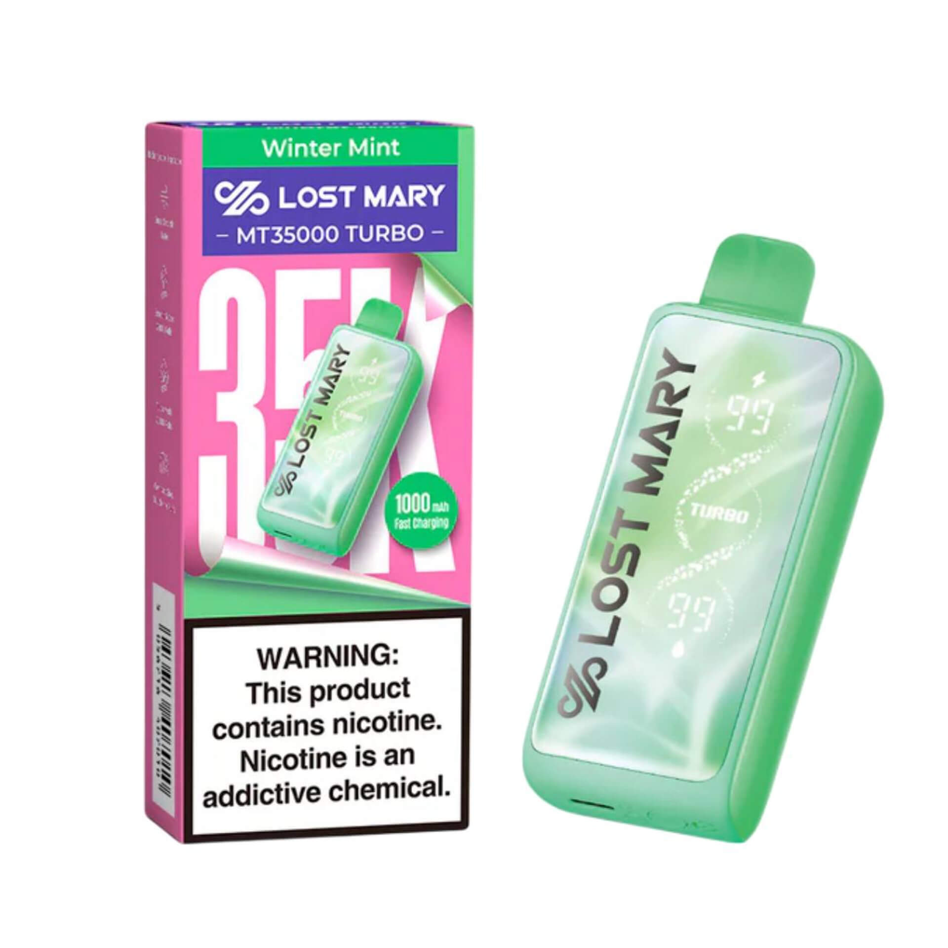 Winter Mint Lost Mary MT35000 Turbo Vape — buy authentic Lost Mary 35K puff disposable vape at Online Vape Shop USA