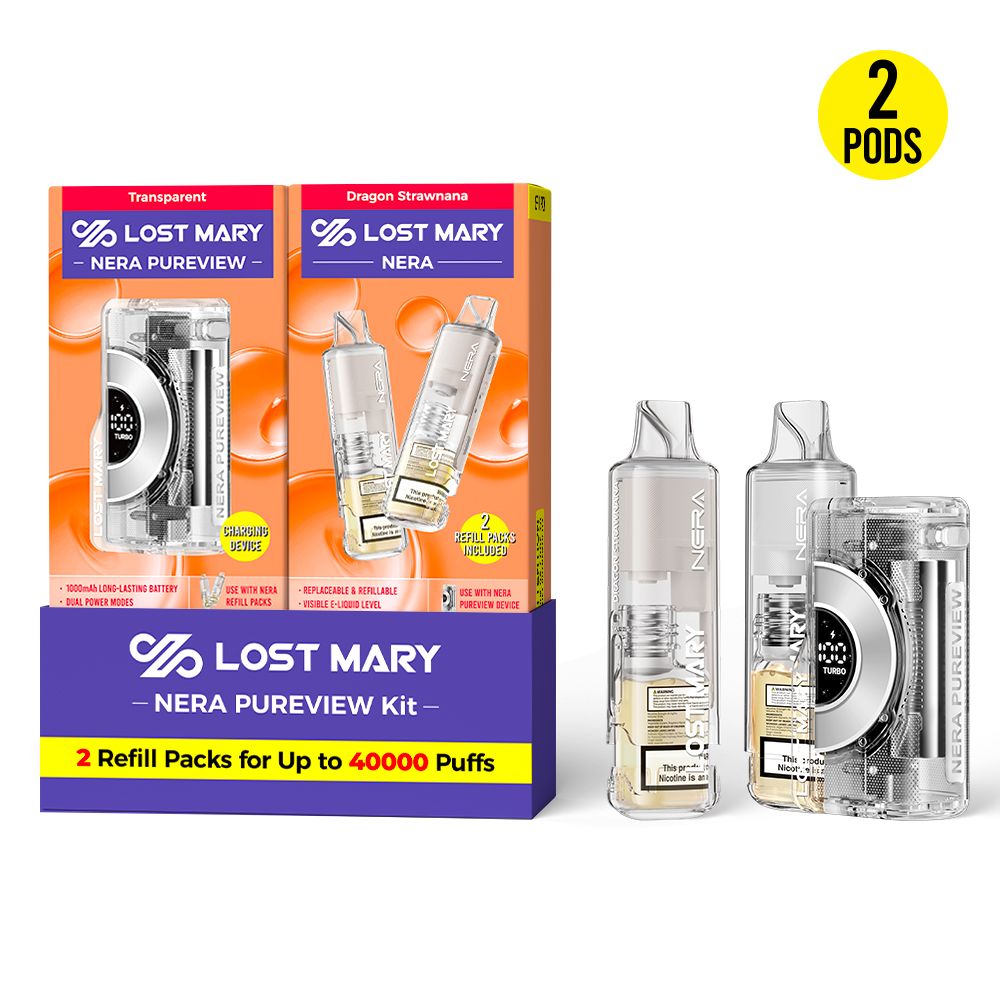Dragon Strawnana Lost Mary NERA Pureview 40K Kit — buy authentic Lost Mary 40K puff disposable vape at Online Vape Shop USA