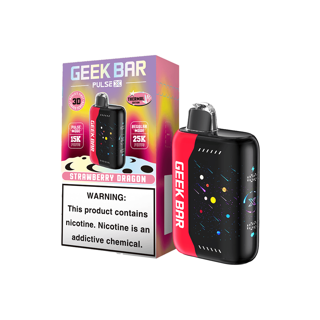 Strawberry Dragon Geek Bar Pulse X 25K — buy authentic Geek Bar 25K puff disposable vape at Online Vape Shop USA