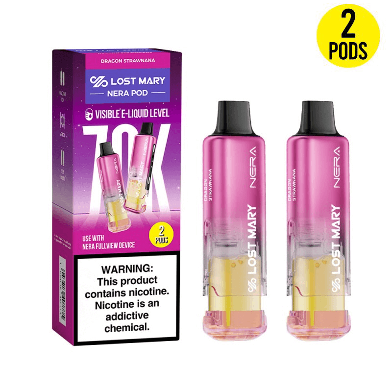 Dragon Strawnana Lost Mary Nera Fullview 70K Pod — buy authentic Lost Mary 70K puff disposable vape at Online Vape Shop USA