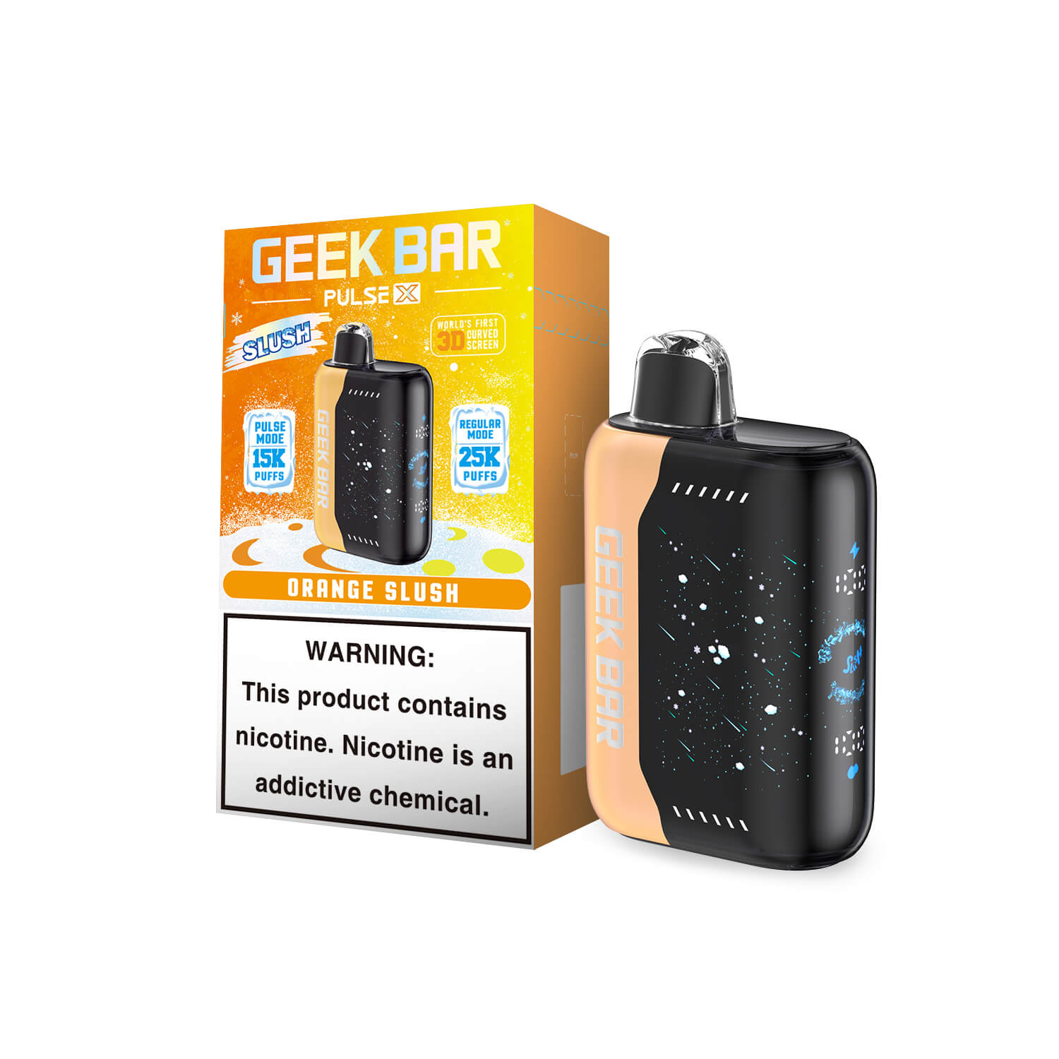 Orange Slush Geek Bar Pulse X 25K Vape — buy authentic Geek Bar 25K puff disposable vape at Online Vape Shop USA