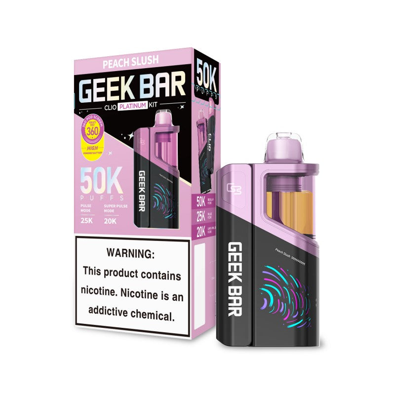 Peach Slush Geek Bar Clio 50K Vape Kit — buy authentic Geek Bar 50K puff disposable vape at Online Vape Shop USA