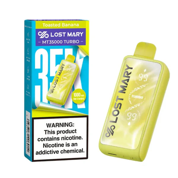 Toasted Banana Lost Mary MT35000 Turbo Vape — buy authentic Lost Mary 35K puff disposable vape at Online Vape Shop USA