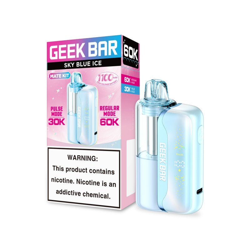 Sky Blue Ice Geek Bar Mate 60K Vape Kit — buy authentic Geek Bar 60K puff disposable vape at Online Vape Shop USA
