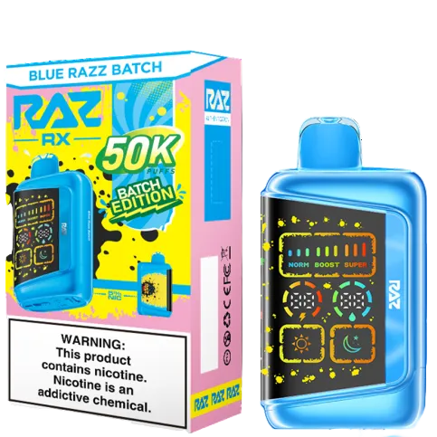 RAZ RX50K Blue Razz Batch Edition — buy authentic Raz 50K puff disposable vape at Online Vape Shop USA