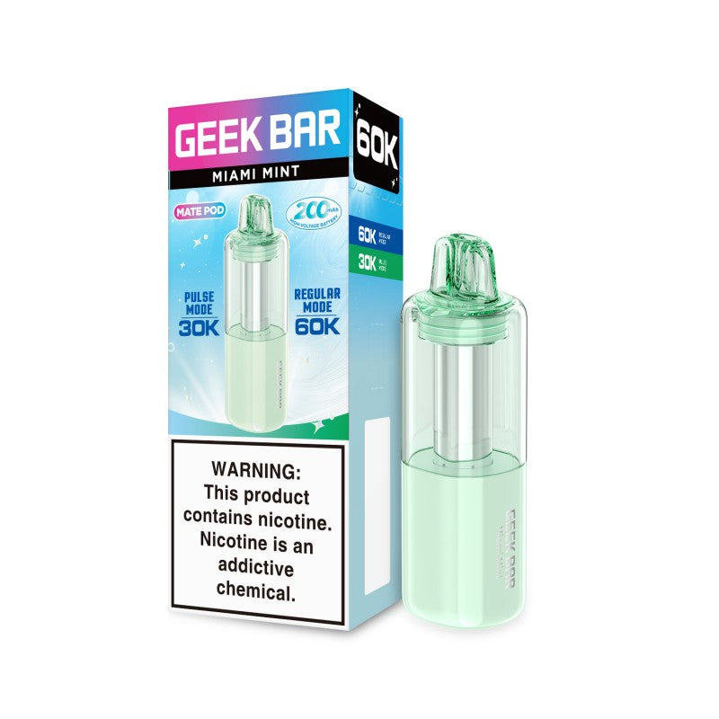 Miami Mint Geek Bar Mate 60K Disposable Pod — buy authentic Geek Bar 60K puff disposable vape at Online Vape Shop USA
