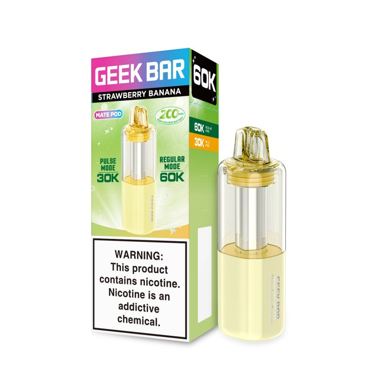 Strawberry Banana Geek Bar Mate 60K Disposable Pod — buy authentic Geek Bar 60K puff disposable vape at Online Vape Shop USA