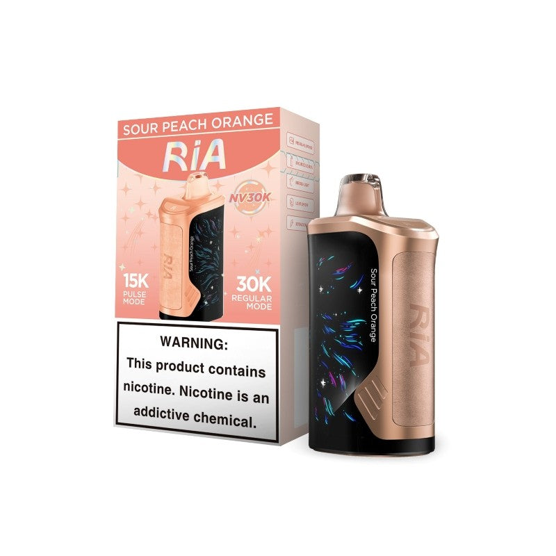 Sour Peach Orange RIA NV30K — buy authentic EB Vape 30K puff disposable vape at Online Vape Shop USA