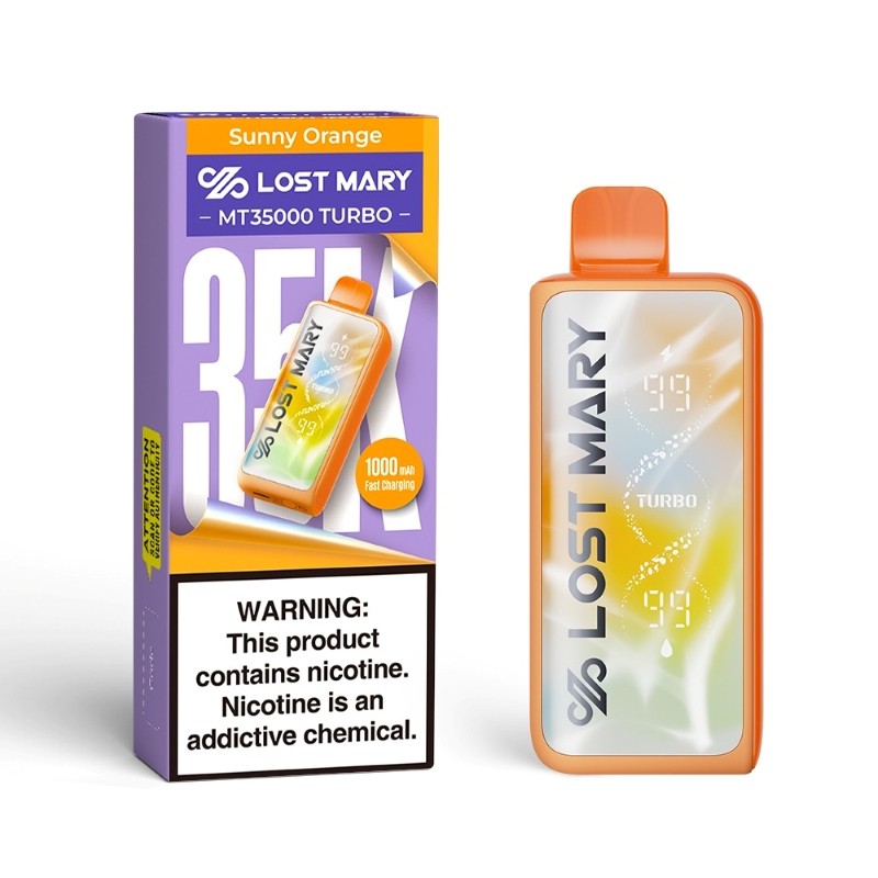 Sunny Orange Lost Mary MT35000 Turbo Vape — buy authentic Lost Mary 35K puff disposable vape at Online Vape Shop USA