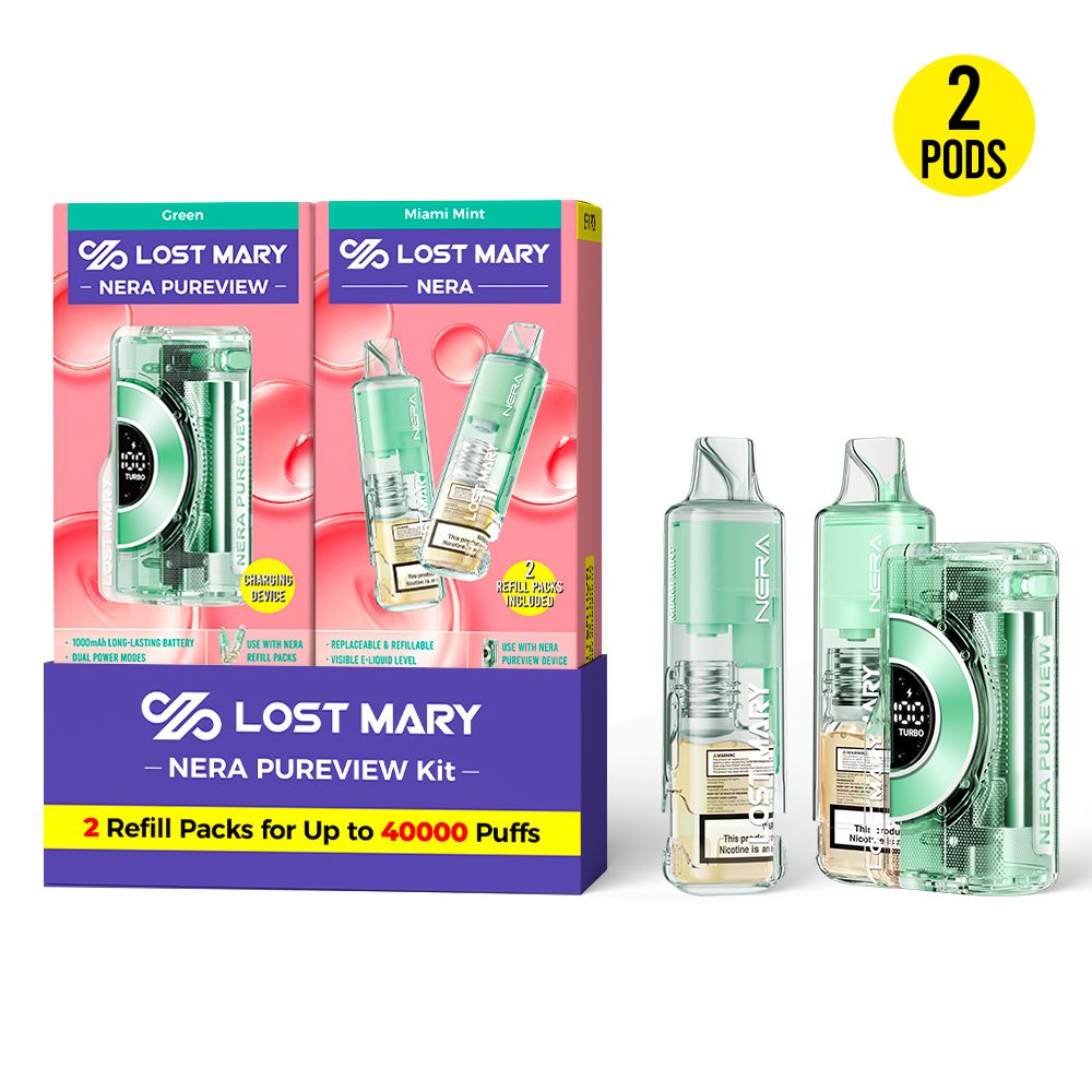 Miami Mint Lost Mary NERA Pureview 40K Kit — buy authentic Lost Mary 40K puff disposable vape at Online Vape Shop USA