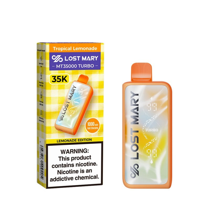 Tropical Lemonade Lost Mary MT35000 Turbo Vape — buy authentic Lost Mary 35K puff disposable vape at Online Vape Shop USA