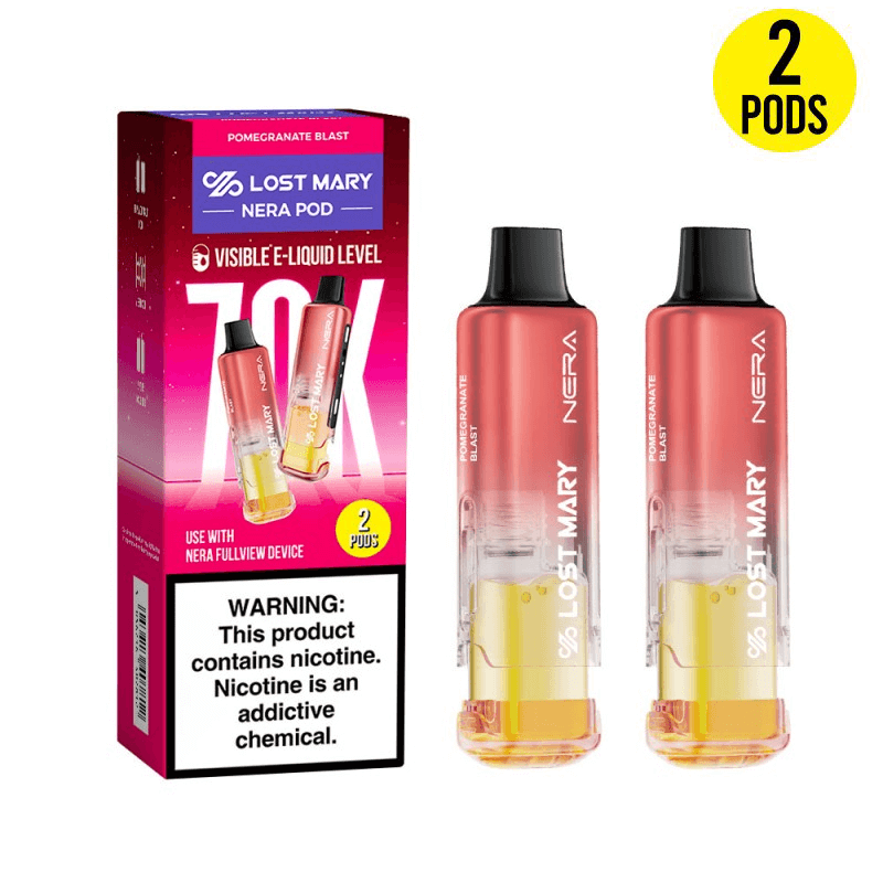 Pomegranate Blast Lost Mary Nera Fullview 70K Pod — buy authentic Lost Mary 70K puff disposable vape at Online Vape Shop USA