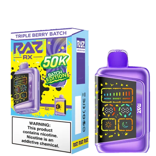 RAZ RX50K Triple Berry Batch Edition — buy authentic Raz 50K puff disposable vape at Online Vape Shop USA