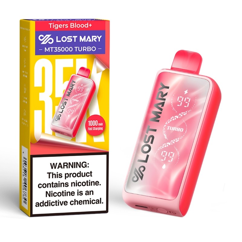 Tigers Blood+ Lost Mary MT35000 Turbo Vape — buy authentic Lost Mary 35K puff disposable vape at Online Vape Shop USA