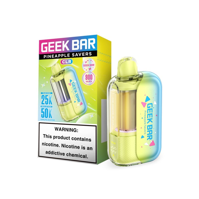 Pineapple Savers Geek Bar CLR 50K Vape — buy authentic Geek Bar 50K puff disposable vape at Online Vape Shop USA