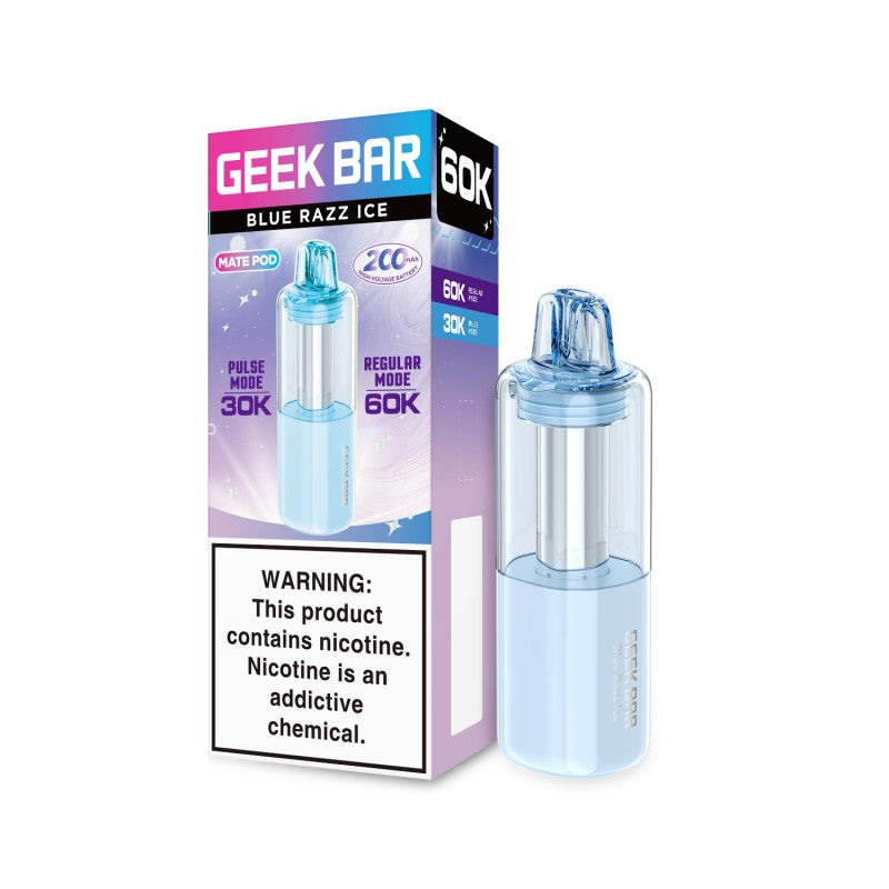 Blue Razz Ice Geek Bar Mate 60K Disposable Pod — buy authentic Geek Bar 60K puff disposable vape at Online Vape Shop USA