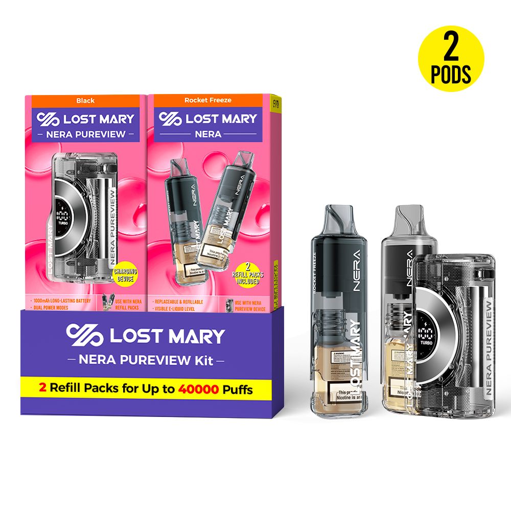 Rocket Freeze Lost Mary NERA Pureview 40K Kit — buy authentic Lost Mary 40K puff disposable vape at Online Vape Shop USA